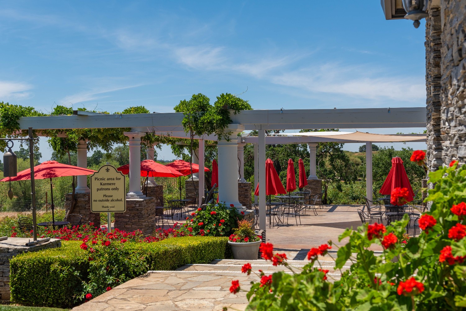 photo of the patio with flowers